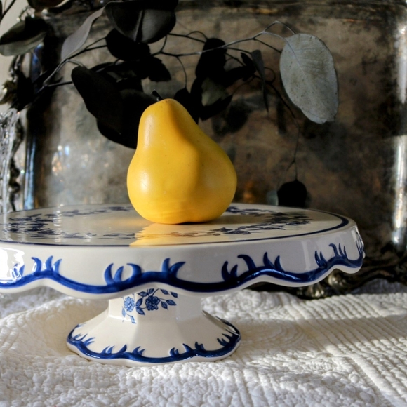 Other - Blue and White Ceramic Cake Stand